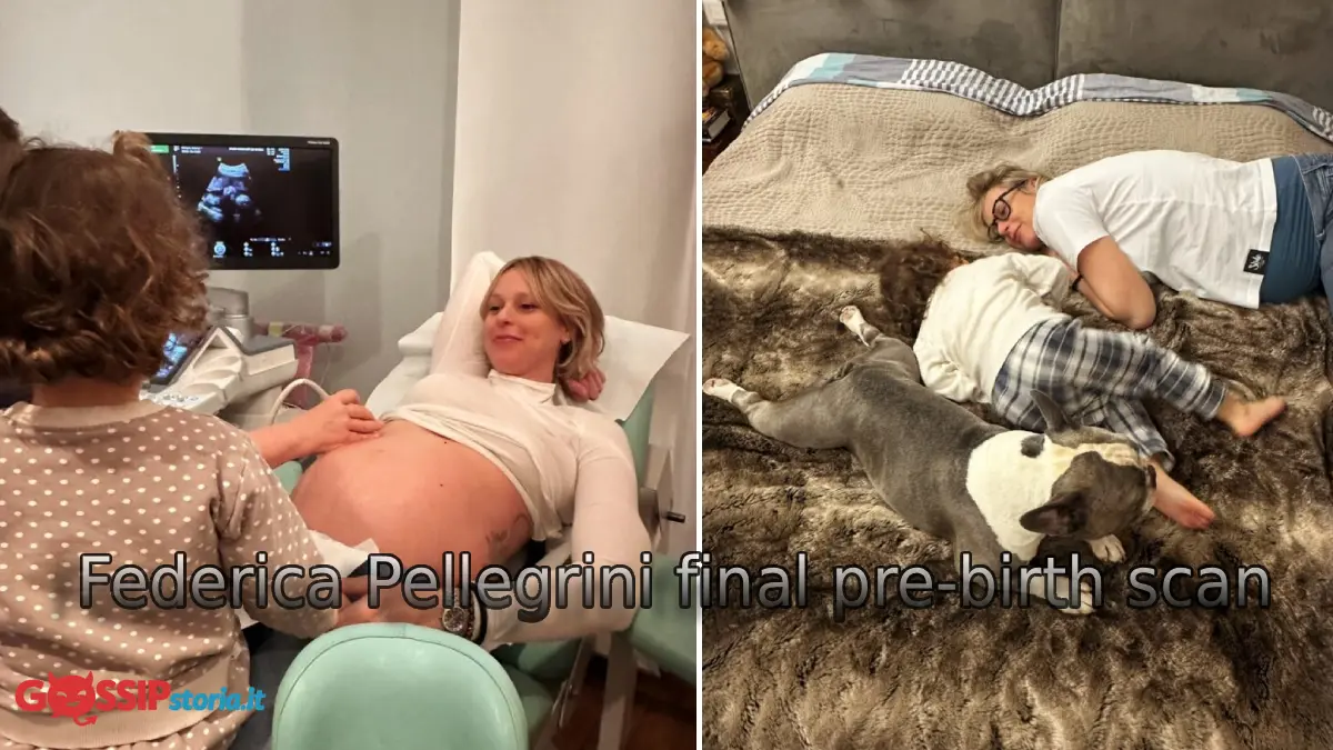 Federica Pellegrini con la figlia Matilde all'ecografia prima del parto